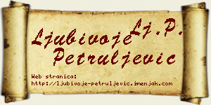 Ljubivoje Petruljević vizit kartica